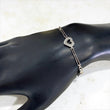 14K White Gold Heart Bracelet With Diamond / 10gr / 3mm / 7in