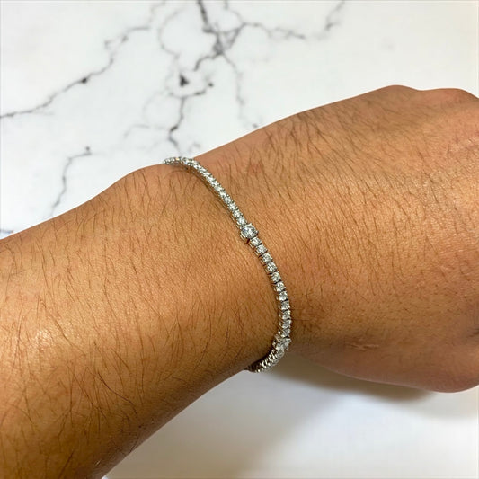 14K White Gold Diamond Tennis Bracelet 2.79Ct Dia Lab Vs / 7.73gr / 2.4mm / 6 3/4in