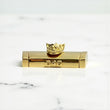 10K Yellow Gold Plain Sleek Lock With Panther / 21.7gr / 17mm / 1.3in