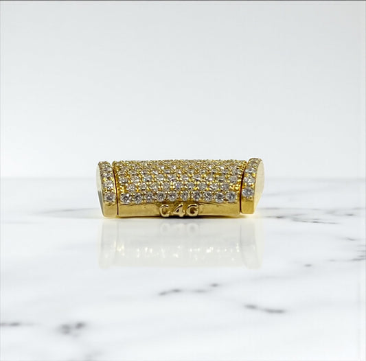 10K Yellow Gold Diamond Sleek Lock Ct Dia / 20.6gr / 17mm / 1.3in