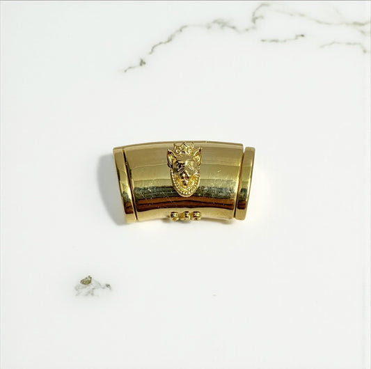 10K Yellow Gold Plain Sleek Lock With Panther / 6gr / 11mm / 0.8in