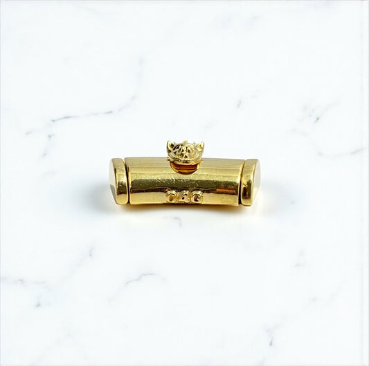 10K Yellow Gold Plain Sleek Lock With Panther / 6gr / 11mm / 0.8in