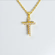 14K Yellow Gold Diamond Cross  Jewelry Set Ct Dia / 8gr / 2.1mm / 16in