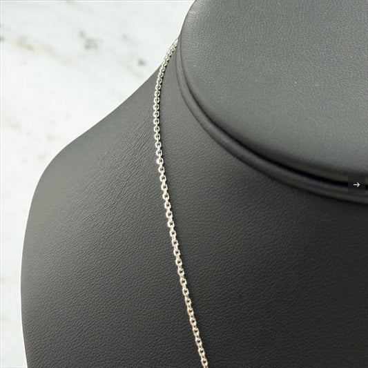 14K White Gold Diamond Letter S Jewelry Set 0.50Ct Dia / 3.9gr / 1.3mm / 18in