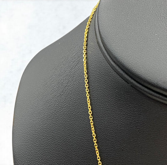 14K Yellow Gold Diamond Letter C Jewelry Set 0.21Ct Dia / 3.8gr / 1.3mm / 18in