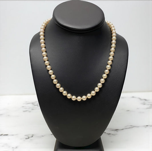 Silver Yellow Pearls Chain / 33.4gr / 6.9mm / 18in