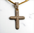 Golden Cross Pendant 14K Yellow Gold With Diamond 3.36Ct Dia / 6gr