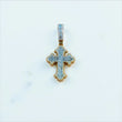 18K Yellow - White Gold Cross Pendant With Diamond 0.82Ct / 6.9gr