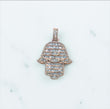 10K Rose Gold Hand Diamond Pendant 2.26Ct / 7.1gr