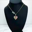 14K Yellow Gold Diamond Broken Heart Pendant / 2.64Ct Dia / 7.7gr
