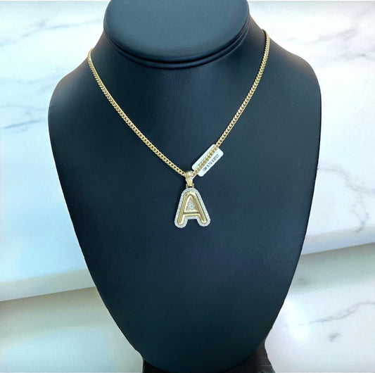 10K Yellow Gold Letter A  Pendant With Diamond 0.57Ct / 5.7gr