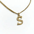 Letter S Pendant 14K Yellow Gold With Diamond / 3.9gr