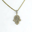 14K Yellow Gold Hamsa Pendant With Diamond 4.57Ct / 12.4gr