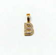 10K Yellow Gold Diamond Letter B Pendant / 2gr