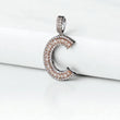 Letter C Pendant 14K White - Rose Gold With Diamond / 4.8gr