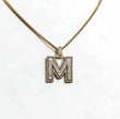 10K Yellow Gold Letter M Pendant With Diamond 1.56Ct / 8.7gr