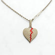 Broken Heart Pendant 14K White Gold With Diamond  2,64ct / 8.6gr