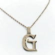 Letter G Pendant 14K White Gold With Diamond / 6.8gr