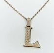 Letter L Pendant 14K White Gold With Diamond / 5.8gr