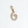 Letter G Pendant 14K Yellow Gold With Diamond / 8.6gr