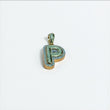 10K Yellow Gold Letter P Pendant With Diamond 0.48Ct / 4.5gr