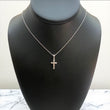 14K White Gold Cross Jewelry Set With Diamond / 3.2gr