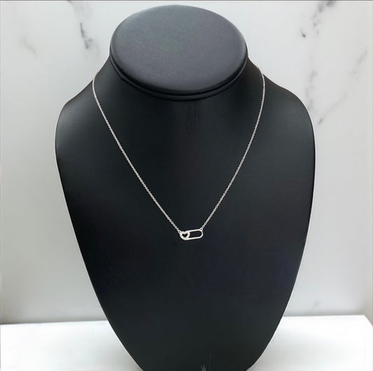 14K White Gold Diamond Little Heart Jewelry Set 0.05Ct / 1.6gr