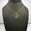 10K Yellow Gold Diamond Heart Jewelry Set / 3.6gr / 1.3mm / 18in