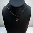 14K White Gold Letter N Jewelry Set With Diamond / 3.3gr