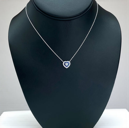 14K White Gold Diamond Heart Jewelry Set 0.55Ct / 2.55gr