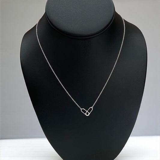 14K White Gold Diamond Heart Jewelry Set 0.03Ct / 1.7gr