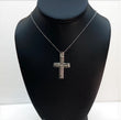 14K White Gold Diamond Cross Jewelry Set / 10.1gr