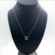 14K White Gold Diamond Letter C Jewelry Set 0.50Ct Dia / 3.9gr / 1.3mm / 18in