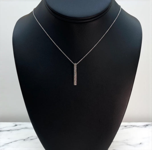 14K White Gold Diamond Line Jewelry Set / 2.2gr