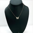 14K Rose - White Gold Diamond Butterfly Jewelry Set 0.49Ct / 2.9gr