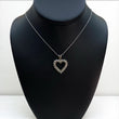 14K White Gold Diamond Heart Jewelry Set / 7.9gr