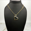 14K Yellow Gold Diamond Heart Jewelry Set / 2.8gr / 1.4mm / 16in