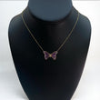 14K Yellow Gold Butterfly Jewelry Set With Diamond / 3.3gr