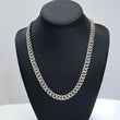10K White Gold Bustdown Cuban Link Chain 9.82Ct / 94.8gr / 9.6mm / 22in