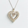 10K White Gold Diamond Heart Pendant Ct Dia / 5.2gr