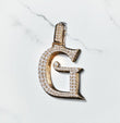Letter G Pendant 14K Yellow Gold With Diamond / 7gr