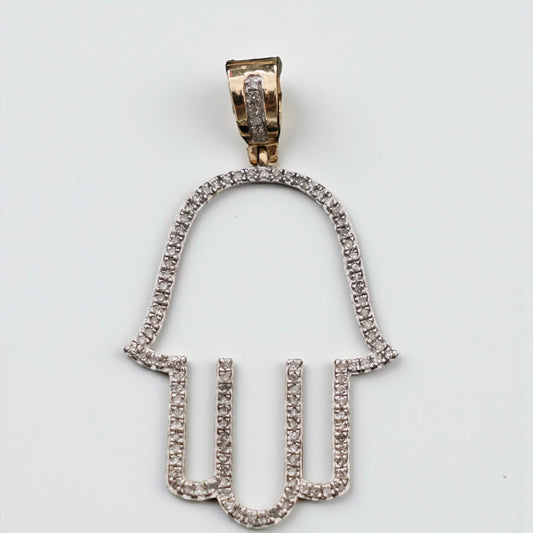 Hand Pendant 10K Yellow Gold With Diamond / 3.1gr