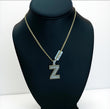 10K Yellow Gold Letter Z Pendant With Diamond 1.03Ct / 6gr