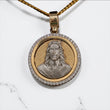 Jesus Face Pendant 14K Yellow - White Gold With Zirconia / 9gr