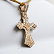 Cross Pendant 10K Yellow Gold With Diamond / 7.4gr