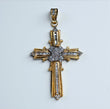 Diamond Cross Pendant 14K Yellow - White Gold / 9.5gr