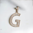 Letter G Pendant 14K Yellow Gold With Diamond / 3.9gr