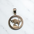 Small Taurus Sign Pendant 10K Yellow Gold With Diamond / 1.33Ct Dia / 4.8gr