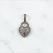 Heart Lock Pendant 14K Rose-White Gold With Diamond / 8.4gr