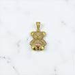 10K Yellow Gold Diamond Bear-Heart Pink Pendant 1.05Ct Dia / 3.9gr / 1.3in